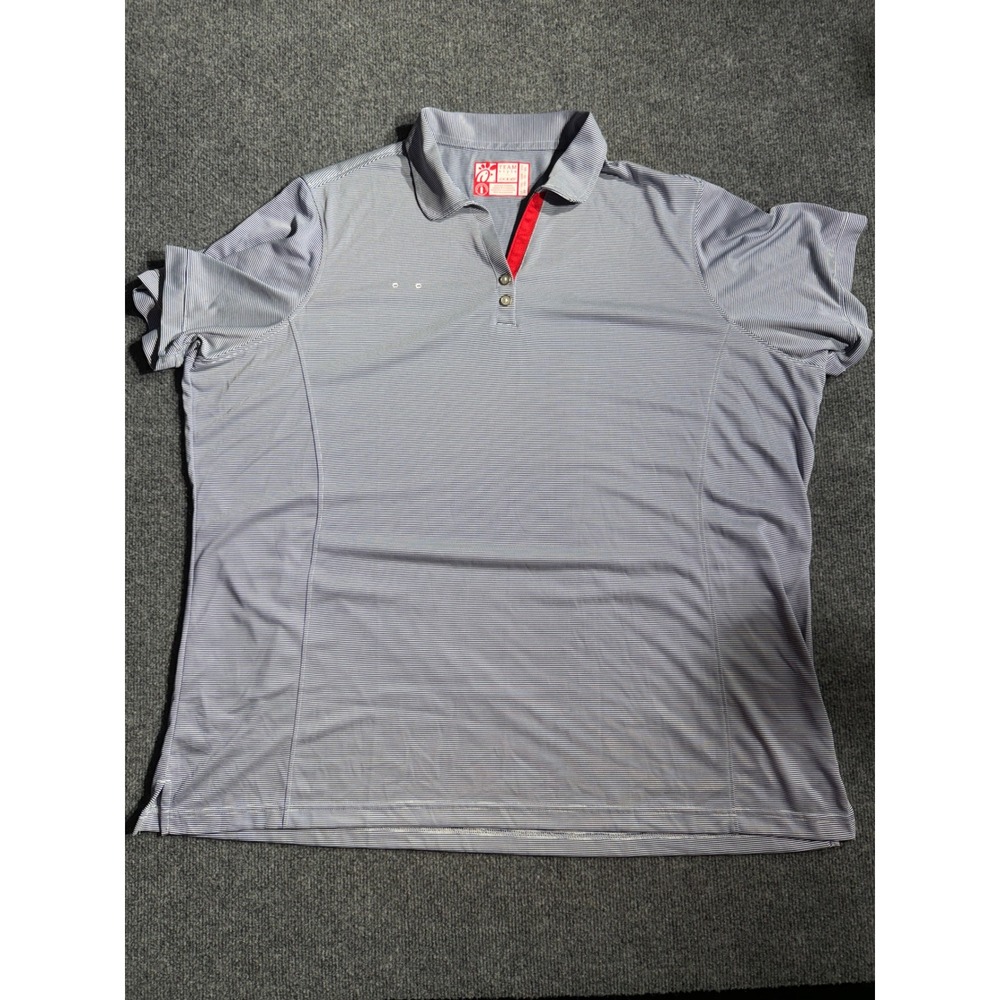 Chick-fil-A Team Style Oobe Polo Shirt Mens 3XL Blue White Striped Recycled